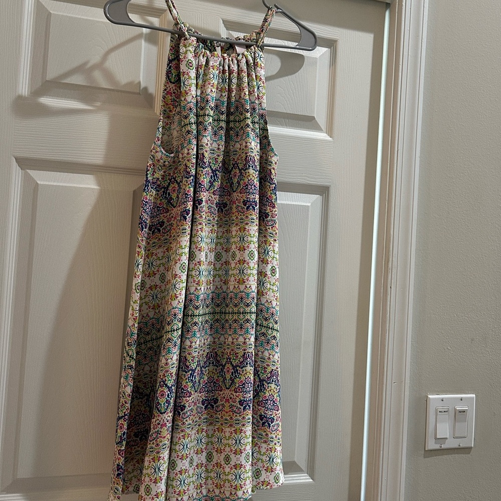 Gently worn Rachel Ashwell Shabby Chic Boho Swing Dress Gathered Neckline sz 10